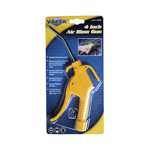 Air Blow Gun 4", Variable Air Pressure Control, Durable Plastic Body And Nozzle