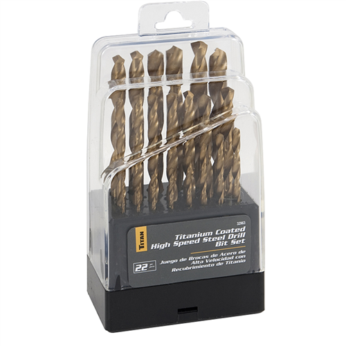 Titan 32963 Titan 22-Piece Titanium Drill Bit - Power Tool Accessories