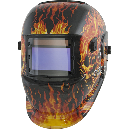 TitanÂ® Solar Powered Auto Darkening Welding Helmet with Flame Design