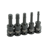 TitanÂ® 5-Piece 1/2 in. Drive SAE Hex Impact Bit Socket Set