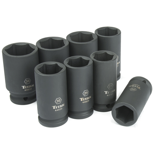 TitanÂ® 8-Piece 3/4 in. Drive Metric Deep Impact Socket Set