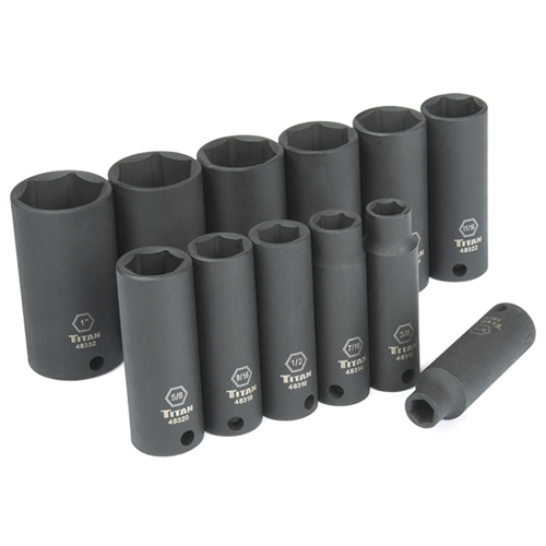 Titan 12-Piece 3/8 in. Drive SAE Deep Impact Socket Set