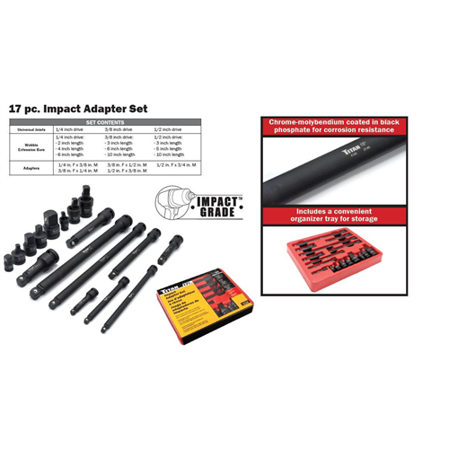 Titan 81483 Impact Adapter Set 17Pc
