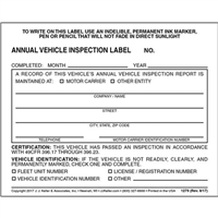 Annual Vehicle Inspection Vinyl Label w/ Mylar Laminate