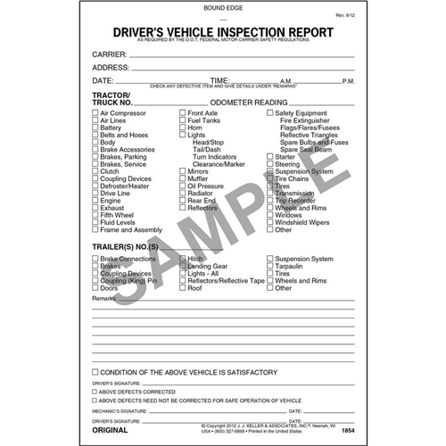 Detailed Driver Vehicle Inspection Report - The Main Resource
