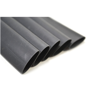The Main Resource Ht15-50 3" Black Heat Shrink Tubing Thin Wall - 1/2" 50-Pk