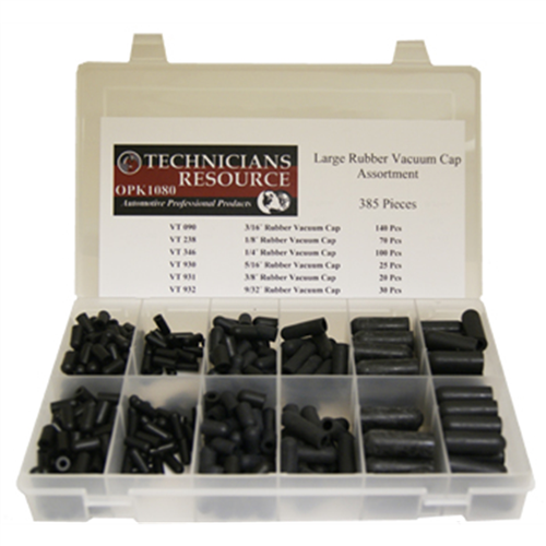 The Main Resource Opk1080 Large Rubber Vacuum Cap Assortment (385 Pcs)