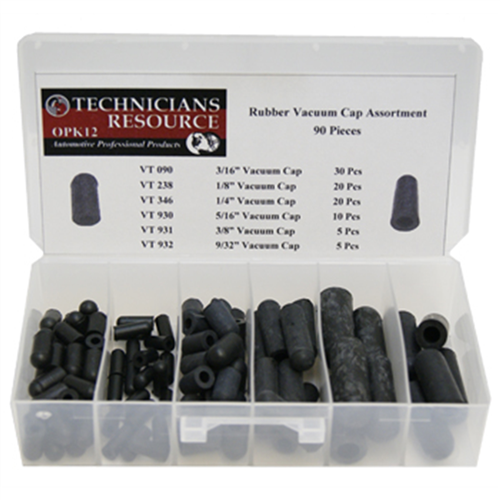 The Main Resource Opk12 Rubber Vacuum Cap Assortment (90 Pcs / 6 Sizes)