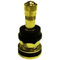 Nickel Plated Brass Tire Valve, Height 1.44 in., .453 in. - .625 in. Valve Hole, Includes 2 Grommets