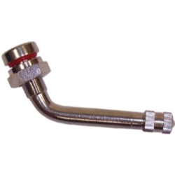 Nickel Plated Brass Valve .98" Height, 1.94" Length,  9.7mm Valve Hole, 60Âº Angle