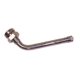 Nickel Plated Brass Valve, Height .98 in., 2.60 in. Length, 9.7mm Valve Hole, 60Â° Degree Angle