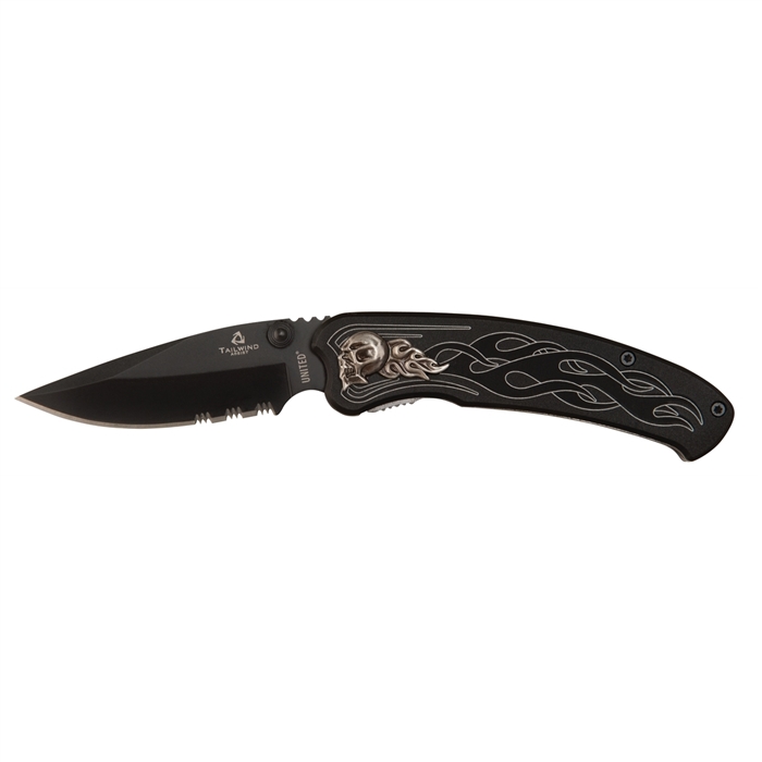 United Cutlery Uc2690S Tailwind Nova Skull Black Assisted Serrated