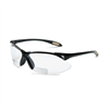 Safety Glasses, Bi-Focal Readers, +2.00, Sporty Black Frame, Wraparound Clear Hardcoat Lens