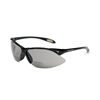 Safety Glasses, Bi-Focal Readers, +1.50, Sporty Black Frame, Wraparound TSR Gray Hardcoat Lens