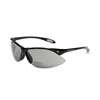 Safety Glasses, Bi-Focal Readers, +2.50, Sporty Black Frame, Wraparound TSR Gray Hardcoat Lens