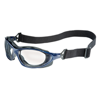 Seismicâ„¢ Safety Glasses with Metallic Blue Frames and Clear Lens and Uvextra AF Coating