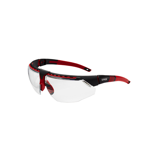 UVEX AVATAR GLASSES BLK/RED, CLEAR HC