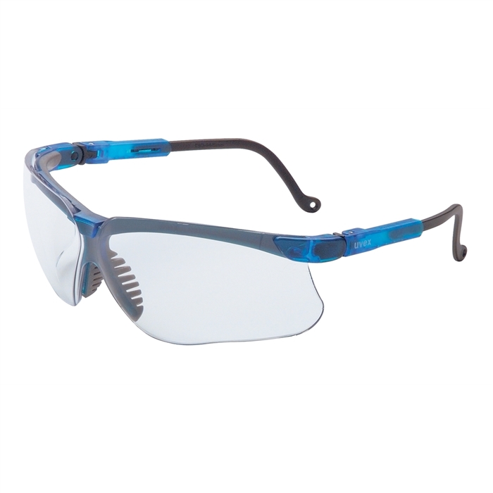 GenesisÂ® Vapor Blue Frame Glasses with Clear Lens with Fog Coating
