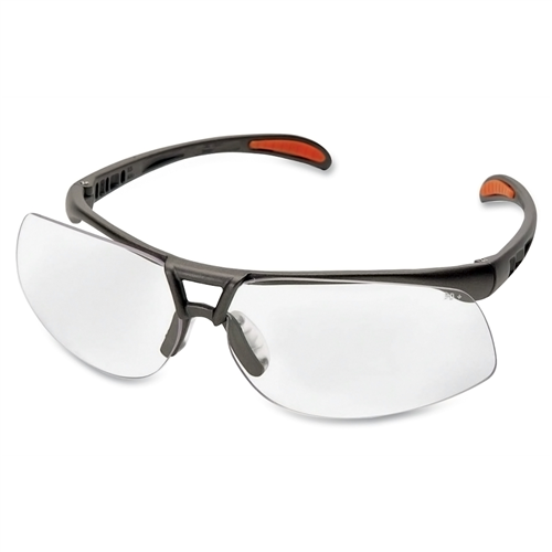 Protege Safety Eyewear, Metallic Black Frame, Clear Ultra-Dura Hardcoat Lens