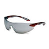 Safety Glasses, Ignite, Metallic Red and Silver Frame, Silver Mirror Hardcoat Lens, Cushioned Temple