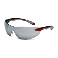 Uvex S4413 Safety Glasses, Ignite, Metallic Red and Silver Frame, Silver Mirror Hardcoat Lens, Cushioned Temple