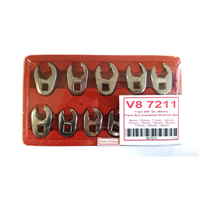 V-8 Tools V8 7211 11 Piece 3/8" Drive Metric Flare Nut Crowfoot Wrench Set