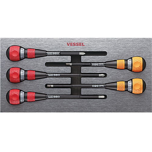 Vessel Tools 5-Piece 2200 Ball Ratchet Screwdriver Set in EVA FOAM