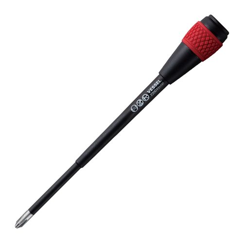 Vessel Tools Ball Ratchet Screwdriver Reversible Blade, PH2x100