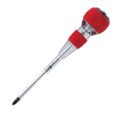 No.250 Ball Grip Tang-Thru Screwdriver w/Ceramic Ball PH2x100