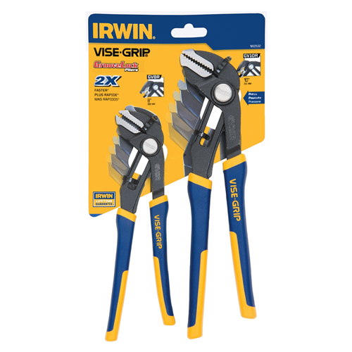 Vise-Grip 2-Piece GrooveLock 8 in. and 10 in. Straight Jaw Pliers Set