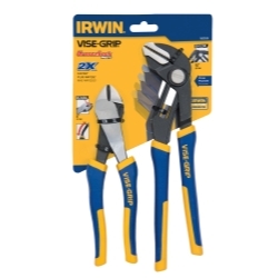 Vise-GripÂ® 8 in. Diagonal Cutter and GrooveLock 10 in. Straight Jaw Plier Set