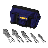 Vise-GripÂ® Irwin 5-Piece Locking Pliers Set in a Canvas Tool Tote Bag