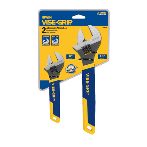 Vise-GripÂ® 2-Piece Adjustable Wrench Set 6 in. and 10 in.