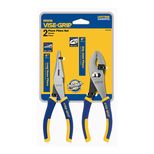 Vise-GripÂ® 2-Piece ProPliers Set 6 in. Slip Joint and 6 in. Long Nose