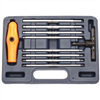 10 PIece Extra Long SAE Ball Hex Ratcheting T-Handle Set