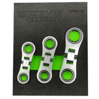Vim Products Fprw100 3 Piece Metric Flex Finger Ratchet Wrench Set