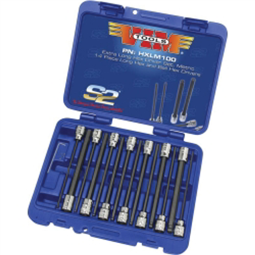 VIM Tools 14-Piece 3/8 in. Square Drive Fractional SAE Extra Long Hex and Ball Hex Driver Set