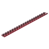 VIM Tools 12 in. Red Magrail TL Magnetic Socket Holder w/ 20 - 1/4 in. Studs