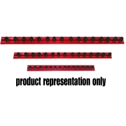 VIM Tools 16 in. Red Magrail TL Magnetic Socket Holder w/ 20 - 3/8 in. Studs
