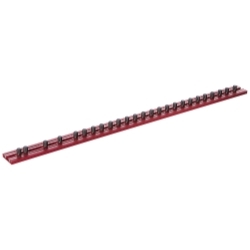 VIM Tools 16 in. Red Magrail TL Magnetic Socket Holder w/ 25 - 1/4 in. Studs