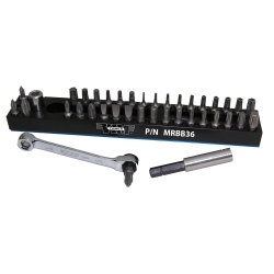 VIM Tools Magnetic Bit Base with Ratchet, and 36 Bits