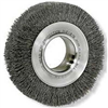 Bench Grinder Wire Wheel, 8" Diameter, .014 Crimped Wire, Medium Face, 2" Arbor, 4,500 RPM Max