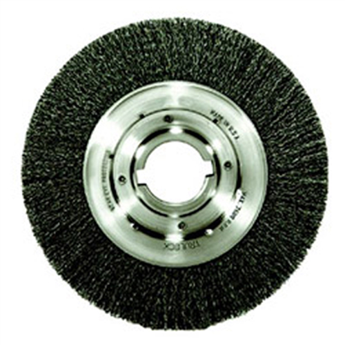 Bench Grinder Wire Wheel, 10" Diameter, .020 Crimped Wire, Medium Face, 2" Arbor, 4,500 RPM Max