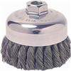 Wire Cup Brush, 3-1/2" Diameter, .014 Crimped Wire, 3/8" - 24 Threaded Arbor, 13,000 RPM Max