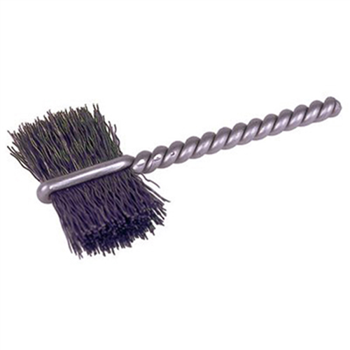 Burrite Type Power Tube Brush, 5/8" Diameter, .005 Wire Size, 2-1/4" Long, Flat Side Action