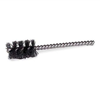 Round Power Tube Brush, 1/4" Diameter, .004 Wire Size, 3-1/2" Long, Stainless Steel Stem