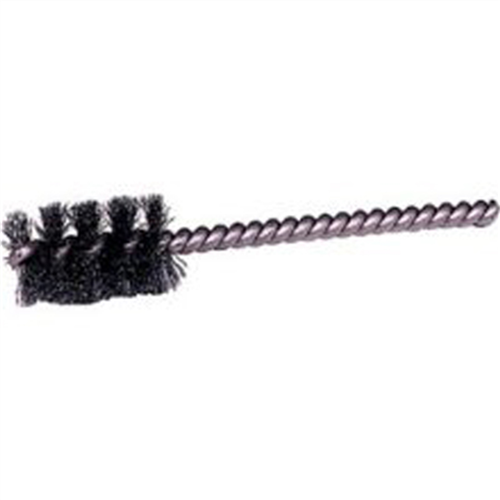 Round Power Tube Brush, 3/4" Diameter, .005 Wire Size, 3-1/2" Long, Stainless Steel Stem