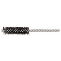 Round Power Tube Brush, 1/2" Diameter, .006 Wire Size, 5" Long, Double Stem and Double Spiral