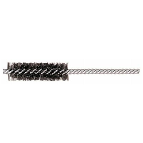 Round Power Tube Brush, 1/2" Diameter, .006 Wire Size, 5" Long, Double Stem and Double Spiral