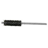 Round Power Tube Brush, 5/8" Diameter, .0104 Wire Size, 5" Long, Double Stem and Double Spiral
